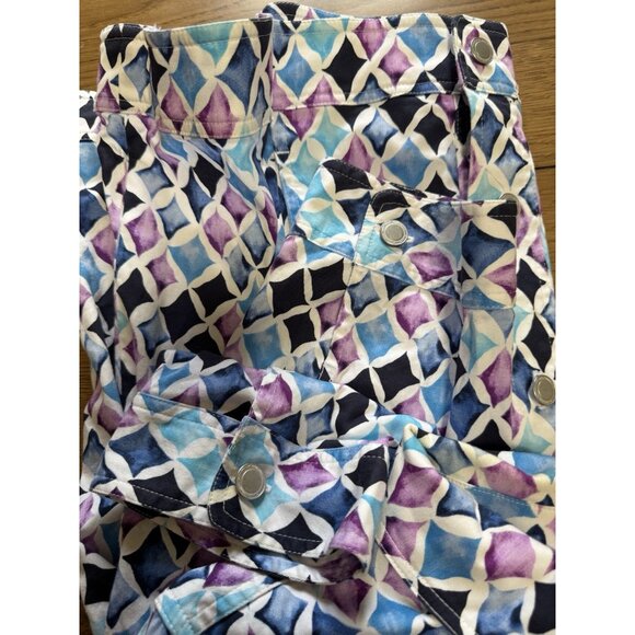 CJ Banks Jacket Women Size 1X Long Sleeve Button Down Cotton Blend Colorful City - Picture 11 of 12